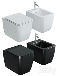 Toilet bowl WellWant Tesoro WWU01111W suspended with seat Microlift