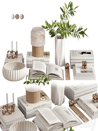 White decorative set with Lanterno Table Lamp