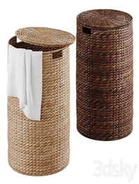 Wicker laundry baskets