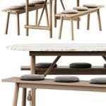 Ayana Outdoor Table and Bull Bench by B&B Italia