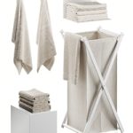 Bathroom set with laundry basket