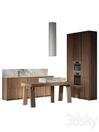 Straight kitchen with island
