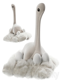 Plush dinosaur with eggs