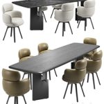 Vivienne Chair & Nico Table by Minotti