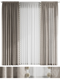 Curtains with pom-poms for the nursery