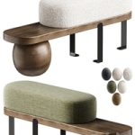 Solid Color Modern Upholstered Entryway Bench with White Cushion