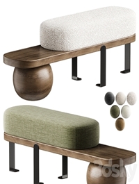 Solid Color Modern Upholstered Entryway Bench with White Cushion