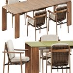 Trio Outdoor Dining chair and Drake Outdoor table by Minotti