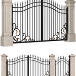 Forged gates in a classic style.DUAL Entrance Driveway Fence Iron Gate set