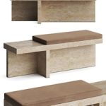 CB2 Pierre Travertine Bench