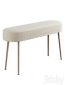 Bench in solid beech with boucle upholstery, Jimi