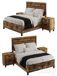 Morales Rustic Wood Bed
