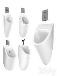 Urinal with flush buttons 2 set