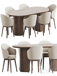 Wayne Chair Moon Table Dining Set
