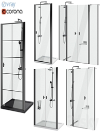 Shower doors Radaway Nes 8 Black set 141