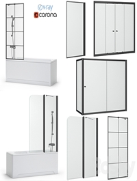 Bath screens and bathtubs Radaway and Ravak set 134