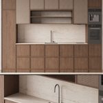 DARK WOOD KITCHEN WITH RATTAN