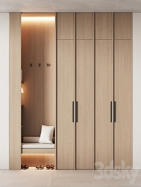 541 hallway zone 14 minimal modular wardeobe with seating niche