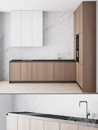 107 modern kitchen 04 minimal white wood marble