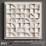 Relief White Puzzle Square Relief White Puzzle Square
