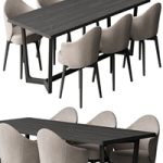 Dinning Table Black and Cream – Set 31