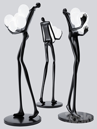 Floor Lamp Man Baloons Black