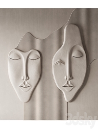 Wall 3D panel Faces v5 Mad objects