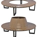 Park bench under a tree round set 02 Park bench under a tree round set 02