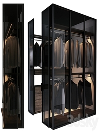 Walk in corner wardrobe