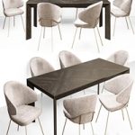 Eichholtz Tremont Table and Kinley Chair Set