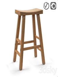 Bar stool from solid elm Asayo