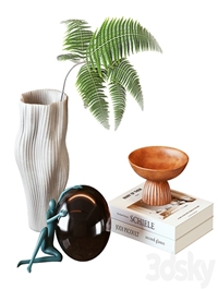 Vase and Plant Decorative Set &small sculpture
