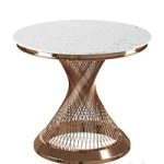 Garda Decor DINING TABLE ROUND ARTIFICIAL MARBLE / GOLD