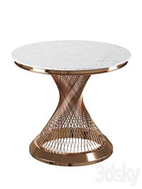 Garda Decor DINING TABLE ROUND ARTIFICIAL MARBLE / GOLD