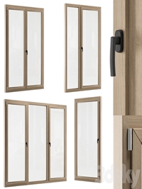 Wooden Window Modern - Windows Set 01