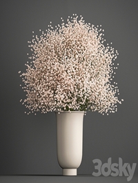 Bouquet of white flowers in a vase with Gypsophila, Gibsolyubka, Kachim. 201.