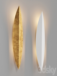 Loftconcept Art Deco Leaf Wall Lamp Gold and White