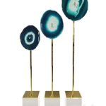 Set of 3 statuettes AGATE DESIGN blue Set of 3 statuettes AGATE DESIGN blue