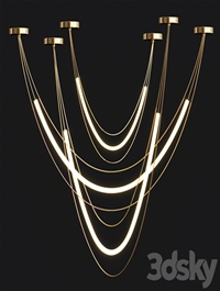 Geometric LED Line Chandelier 2