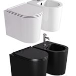 Saqu Trend compact hangtoilet randloos incl. toiletbril mat zwart