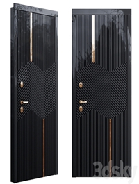 Art deco black front door