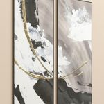 Large Glam Accent Textural Abstract Wall Art C-496