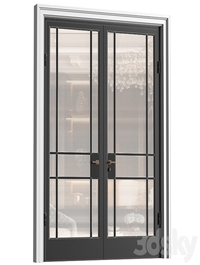 Interior Doors in Art Deco style with corrugated glass. Entrance Art Deco Interior Modern Doors